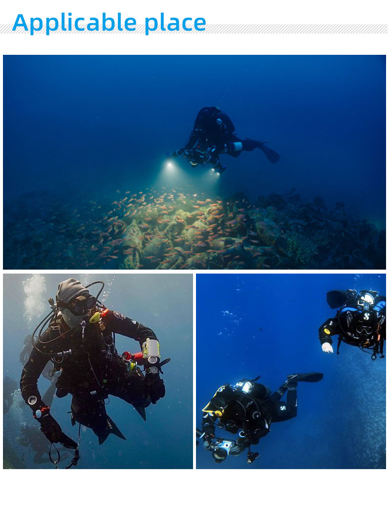 Underwater 25000 Lumen Scuba Diving Video Spot Flashlight Lamp W/ Charge Battery 